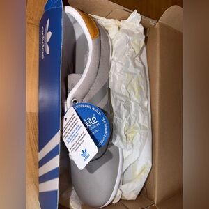 Adidas Gray Sneakers with Orange Detail